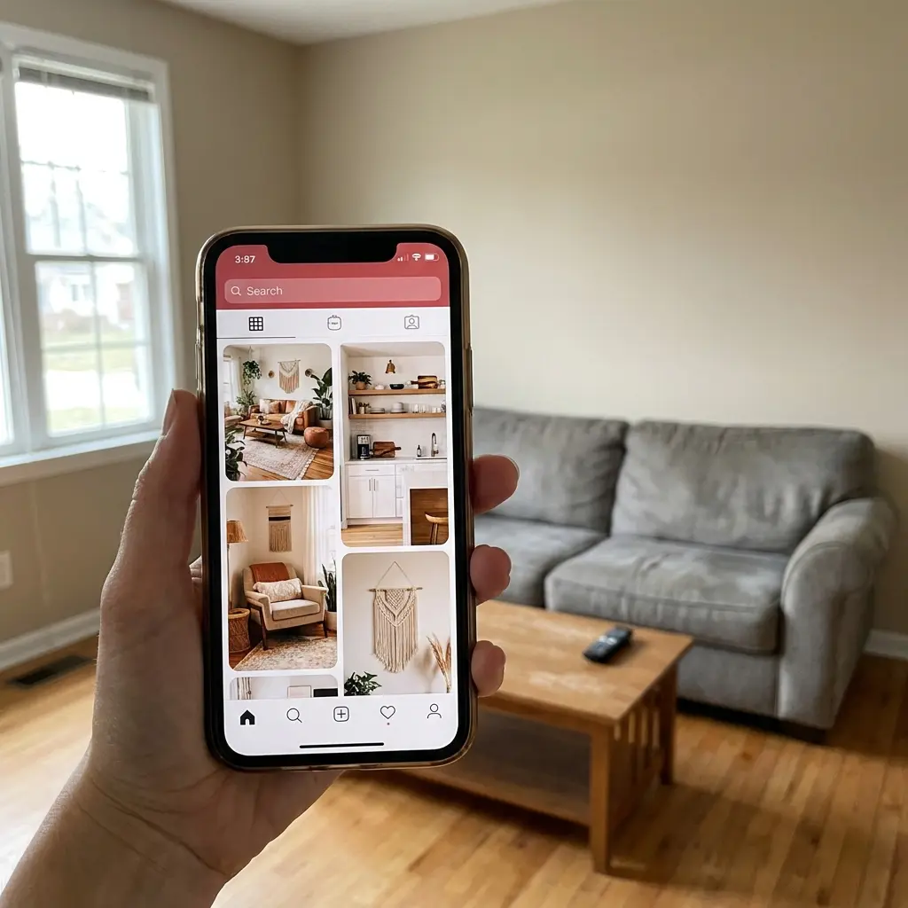 A bare, undecorated rental room